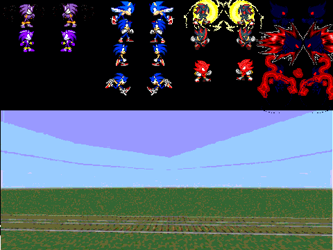 Sonic, Shadow, NegaSonic, and DarkSpines Sonic scene creator