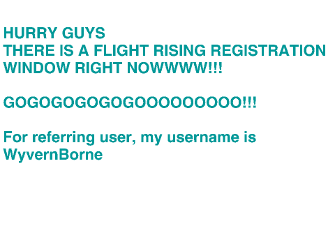 FLIGHT RISING REGISTRATION WINDOW TODAY!!!