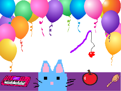 Pixel the blue cat