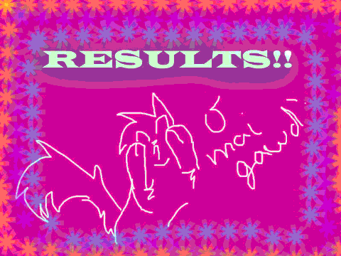 RESULTS!! sorry theyre late xD
