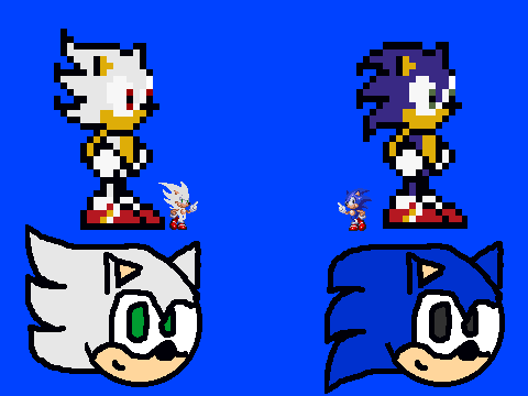 Hyper Sonic and Sonic comparation