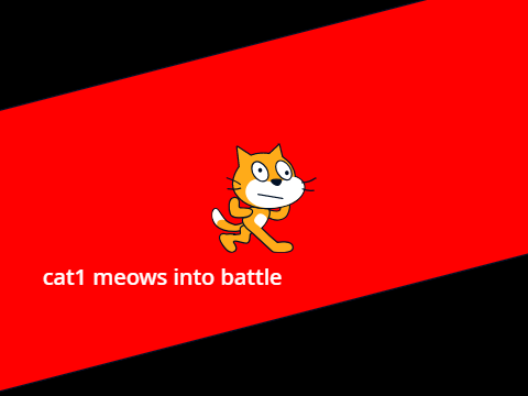 cat1 meows into battle!
