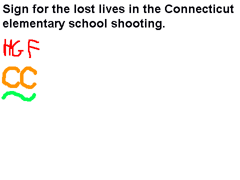 Sign for the lost lives in the Connecticut school shooting