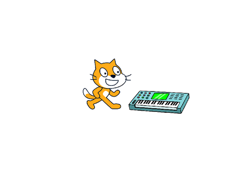 Sound maker cat and keyboard