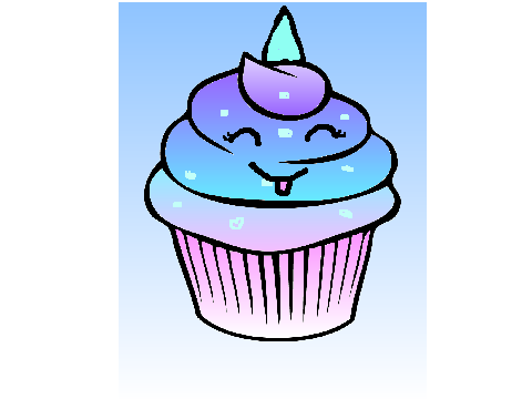 Ombre UniCupcake ♡ My entry for scratch_cat_for_life's coloring contest! 