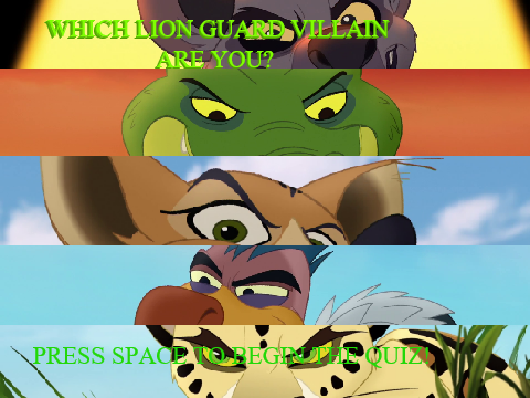 Which The Lion Guard Villain are You? 