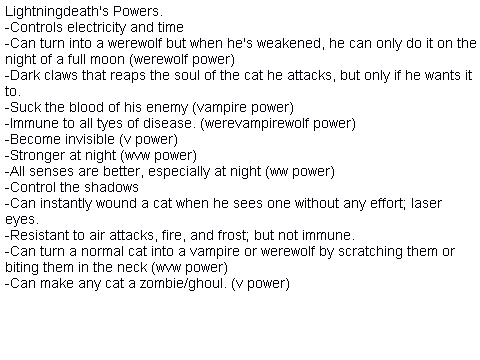 Lightningdeath's powers