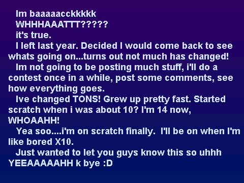 I'm back!!...kinda