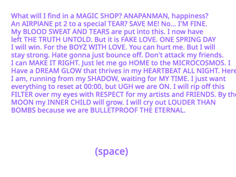 Using BTS Song Titles To Make A Meaningful Poem