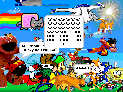 Add yourself running from elmo!!!