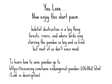 Endangered pandas - A Game