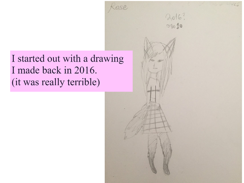 OC- Rose drawing process