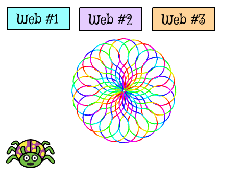 Three spider webs