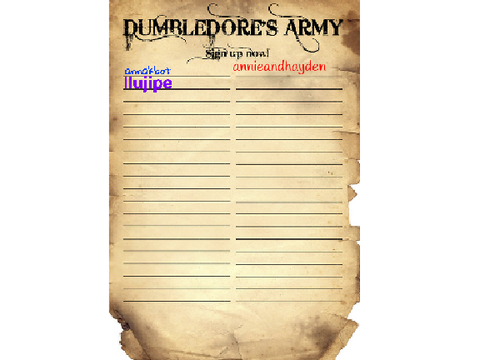 Dumbledore's Army Sign Up Sheet remix remix