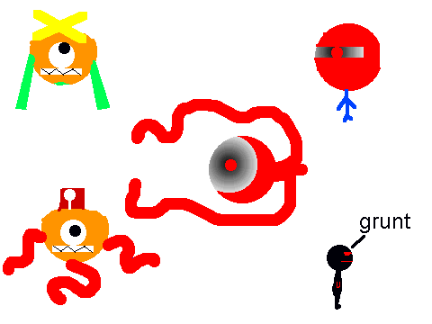 Dr. eyeball and his main minions.