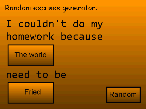 Random excuse generator, Halloween style.