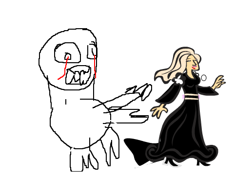 evil blood crying monster and evil princess