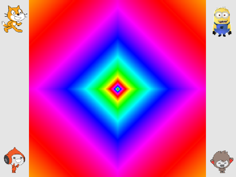 1 Line Challenge: rainbow squares with ln