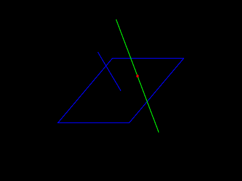 Line Intersects Plane (3D)
