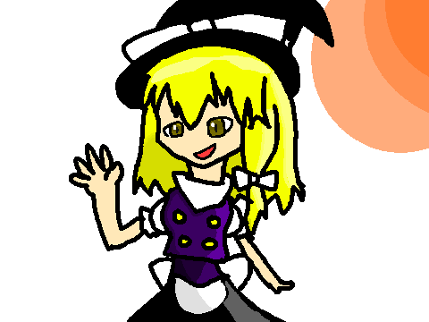東方見ないで描けるかな　魔理沙