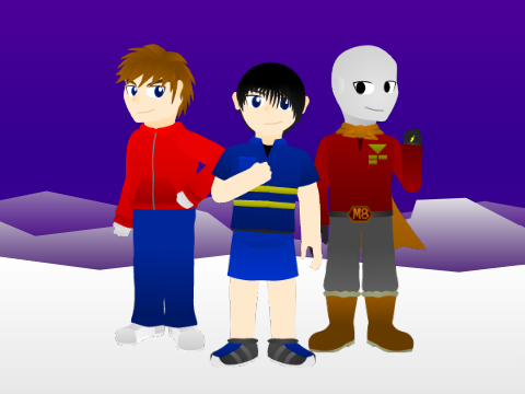 My Drawings of Alzter, Vex, and Minate