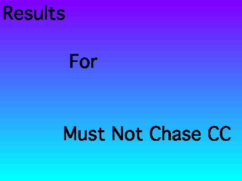 Must Not Chase CC RESULTS