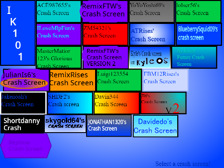 Add your crash screen. [Davidedo's Remix]