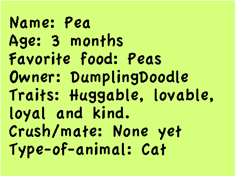 My Fursona Pea!