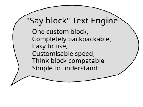 "Say block" Text Engine