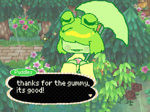 - a gummy in the rain -