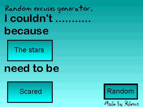 Random excuse generator V2.0