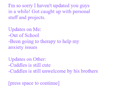 Sorry I haven't Updated!