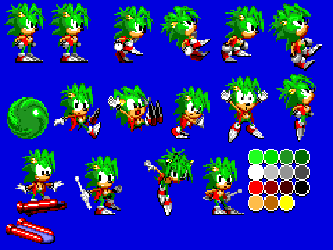 Retro Manic the Hedgehog Sprites