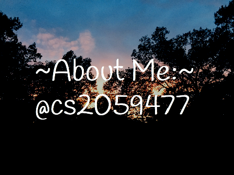 About Me: @cs2059477