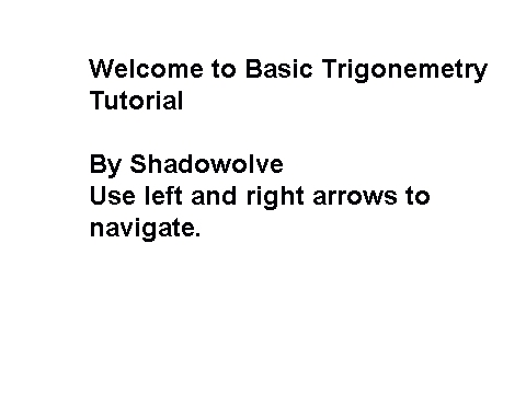 trig tutorial