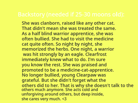 Clearfrost's little daises bio sheet (must fill out) remix