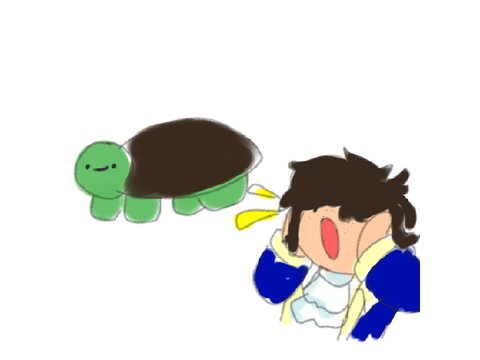 He spot a turtle