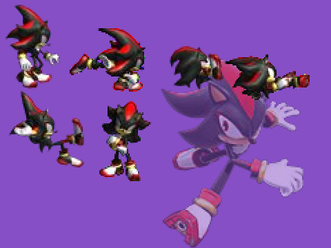 Sonic Rivals Dash (Flash) Shadow Sprites But They're In The Center