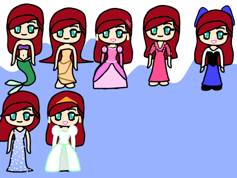 Ariel Costume Changes
