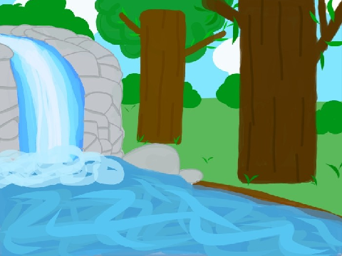 Backgrounds~~Waterfall in Forest