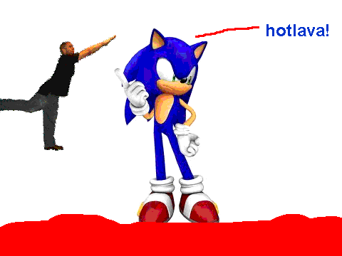add yourself being saved by sonic from lava