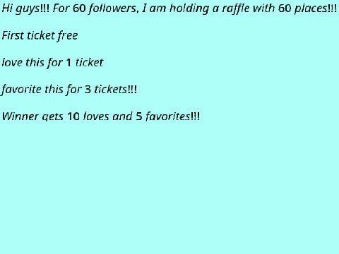 60 followers raffle!!!