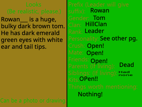 Warriors: Clans of the North RP Bio remix