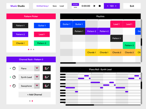 RedOS App Concept - Music Studio