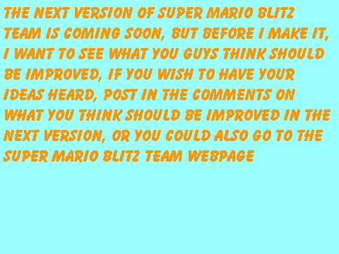 Super Mario Blitz Team- what are your ideas?