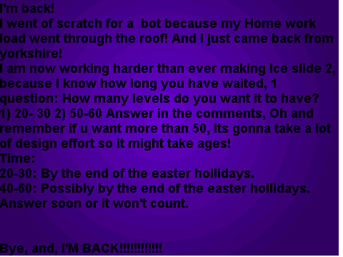 I'm back!