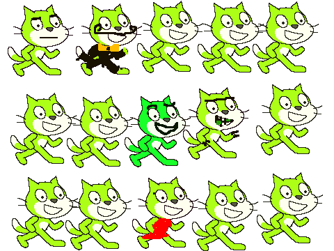 random neon cats