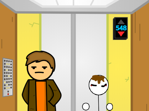 Added Myself Waiting in the Elevator