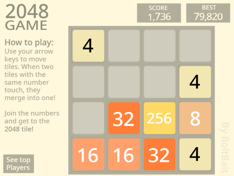 2048 Game easy mode