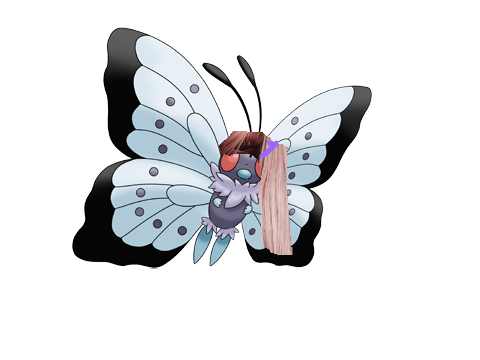 mega butterfree with hair